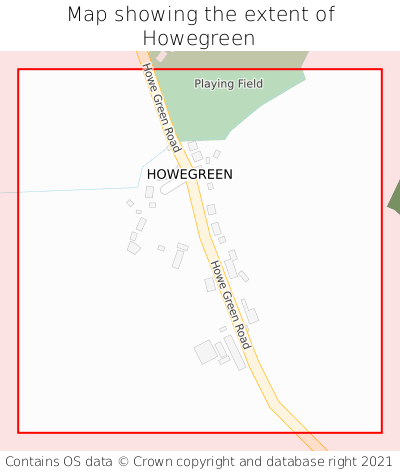 Map showing extent of Howegreen as bounding box