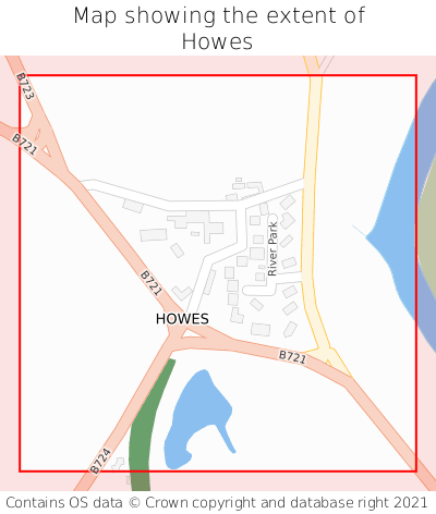 Map showing extent of Howes as bounding box