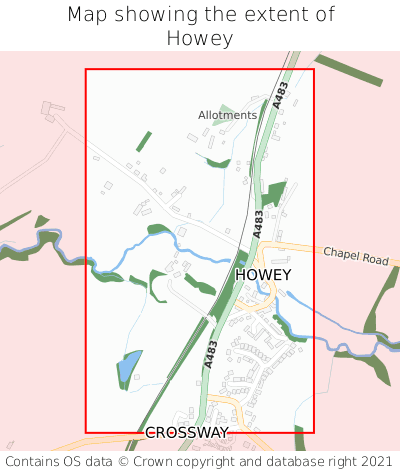 Map showing extent of Howey as bounding box