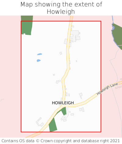 Map showing extent of Howleigh as bounding box