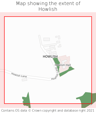 Map showing extent of Howlish as bounding box