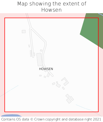 Map showing extent of Howsen as bounding box