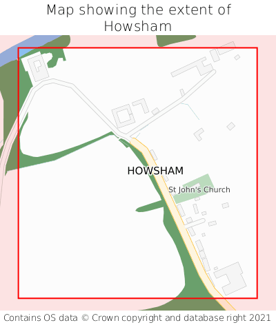 Map showing extent of Howsham as bounding box
