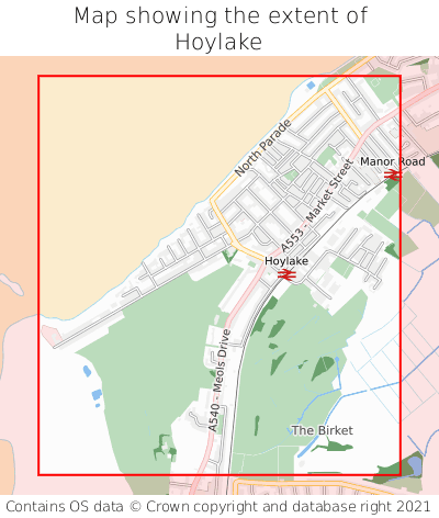 Map showing extent of Hoylake as bounding box