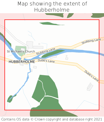 Map showing extent of Hubberholme as bounding box