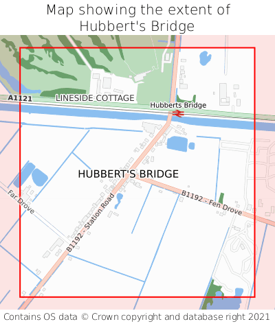Map showing extent of Hubbert's Bridge as bounding box