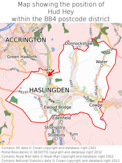 Map showing location of Hud Hey within BB4
