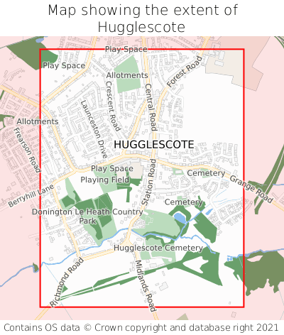 Map showing extent of Hugglescote as bounding box