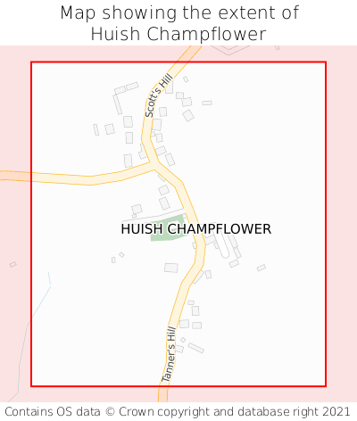 Map showing extent of Huish Champflower as bounding box