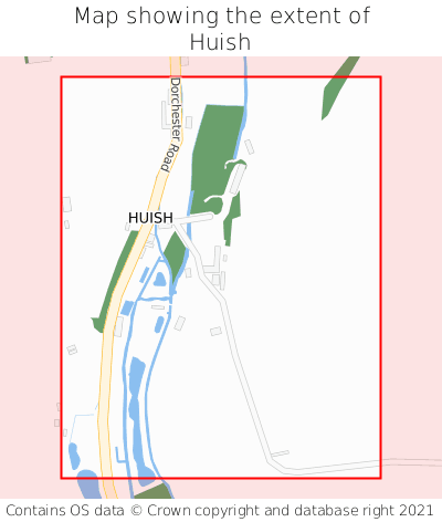 Map showing extent of Huish as bounding box
