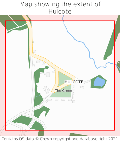 Map showing extent of Hulcote as bounding box