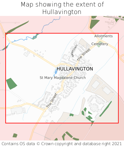Map showing extent of Hullavington as bounding box