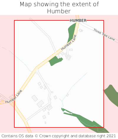Map showing extent of Humber as bounding box