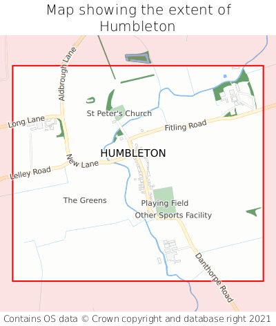 Map showing extent of Humbleton as bounding box