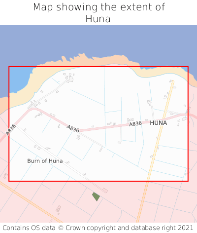 Map showing extent of Huna as bounding box