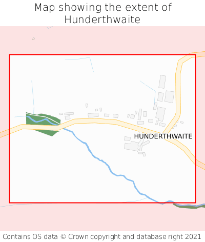 Map showing extent of Hunderthwaite as bounding box