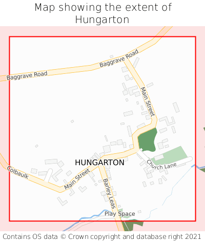 Map showing extent of Hungarton as bounding box