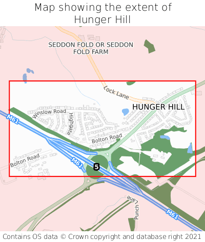 Map showing extent of Hunger Hill as bounding box