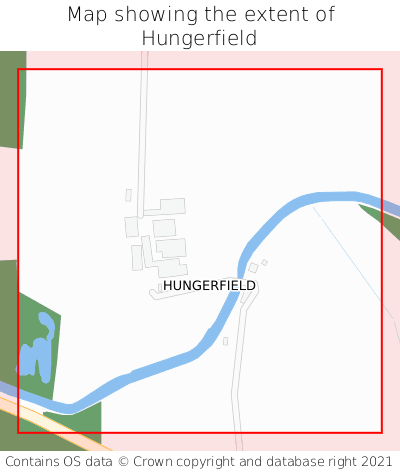 Map showing extent of Hungerfield as bounding box