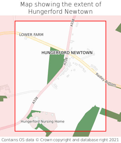 Map showing extent of Hungerford Newtown as bounding box