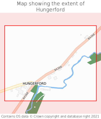 Map showing extent of Hungerford as bounding box
