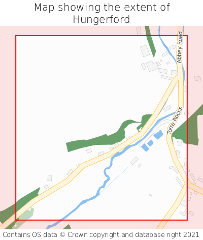 Map showing extent of Hungerford as bounding box