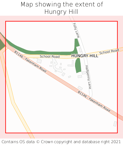 Map showing extent of Hungry Hill as bounding box