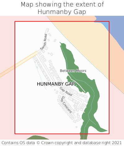 Map showing extent of Hunmanby Gap as bounding box