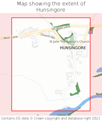 Map showing extent of Hunsingore as bounding box