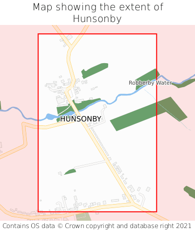 Map showing extent of Hunsonby as bounding box