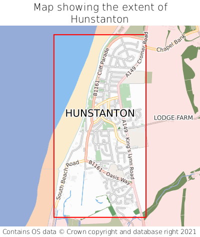 Map showing extent of Hunstanton as bounding box