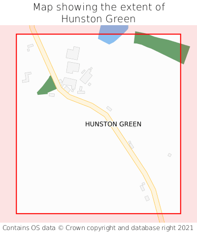 Map showing extent of Hunston Green as bounding box