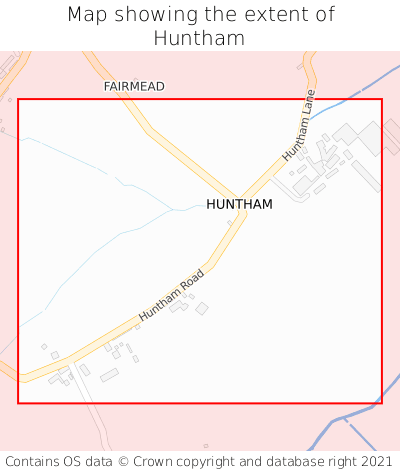 Map showing extent of Huntham as bounding box