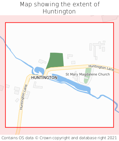 Map showing extent of Huntington as bounding box