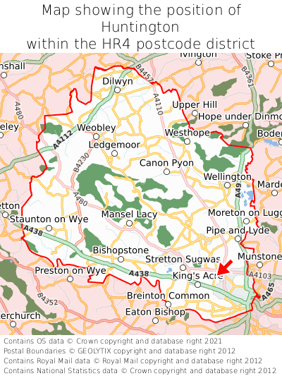 Map showing location of Huntington within HR4