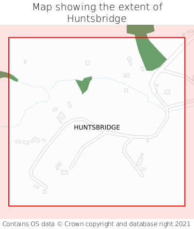 Map showing extent of Huntsbridge as bounding box