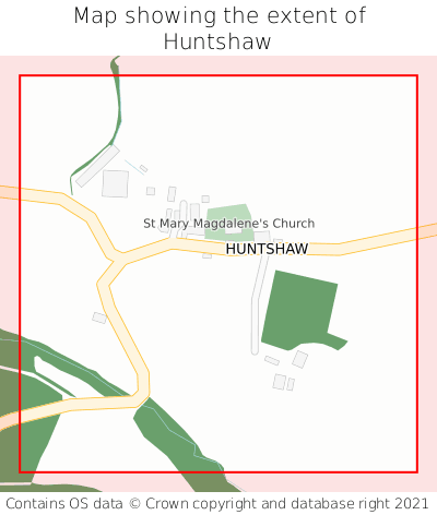 Map showing extent of Huntshaw as bounding box
