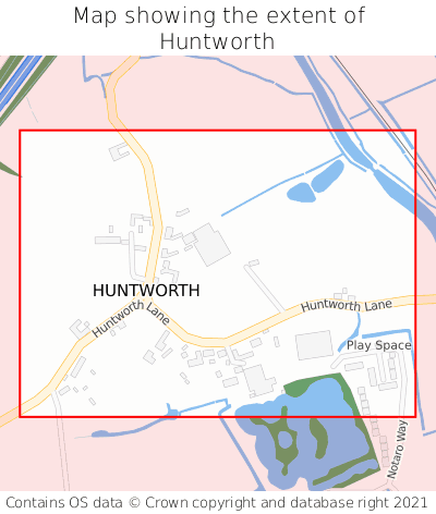 Map showing extent of Huntworth as bounding box