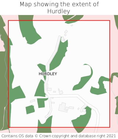 Map showing extent of Hurdley as bounding box