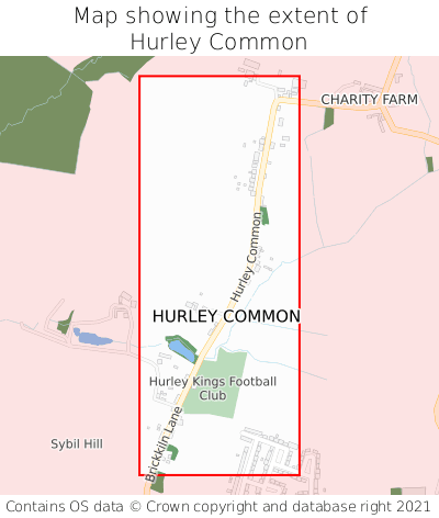 Map showing extent of Hurley Common as bounding box