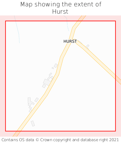 Map showing extent of Hurst as bounding box