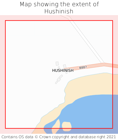 Map showing extent of Hushinish as bounding box