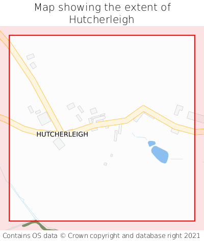 Map showing extent of Hutcherleigh as bounding box