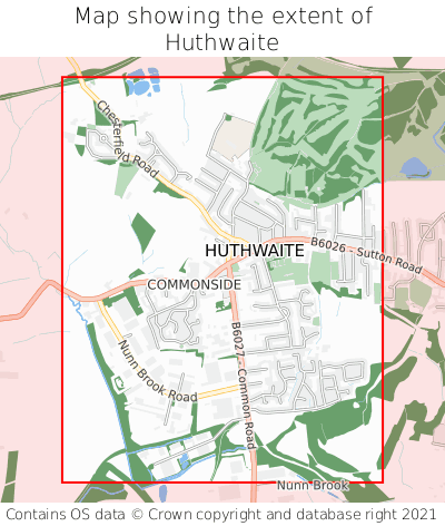 Map showing extent of Huthwaite as bounding box