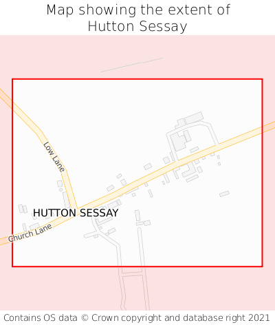Map showing extent of Hutton Sessay as bounding box