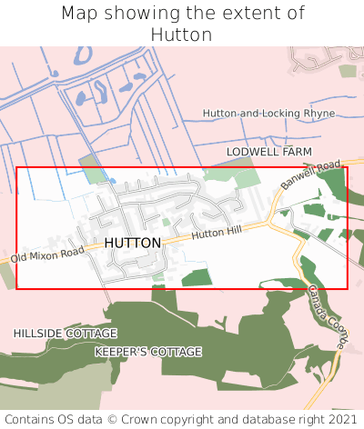 Map showing extent of Hutton as bounding box