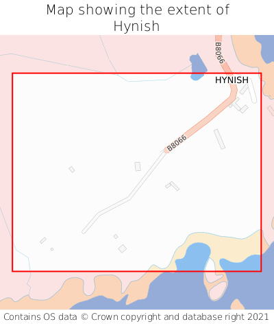 Map showing extent of Hynish as bounding box