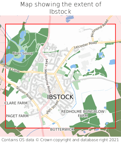 Map showing extent of Ibstock as bounding box