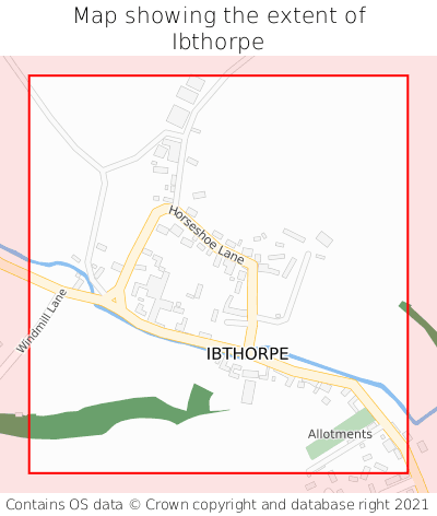 Map showing extent of Ibthorpe as bounding box