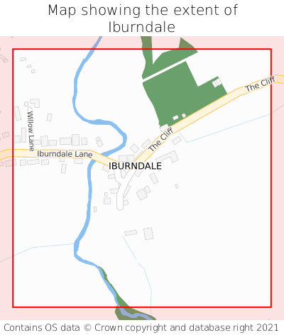 Map showing extent of Iburndale as bounding box